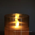 wholesale smokeless LED Glass Tube Real Paraffin Wax Candles Flameless Moving Wick Candle